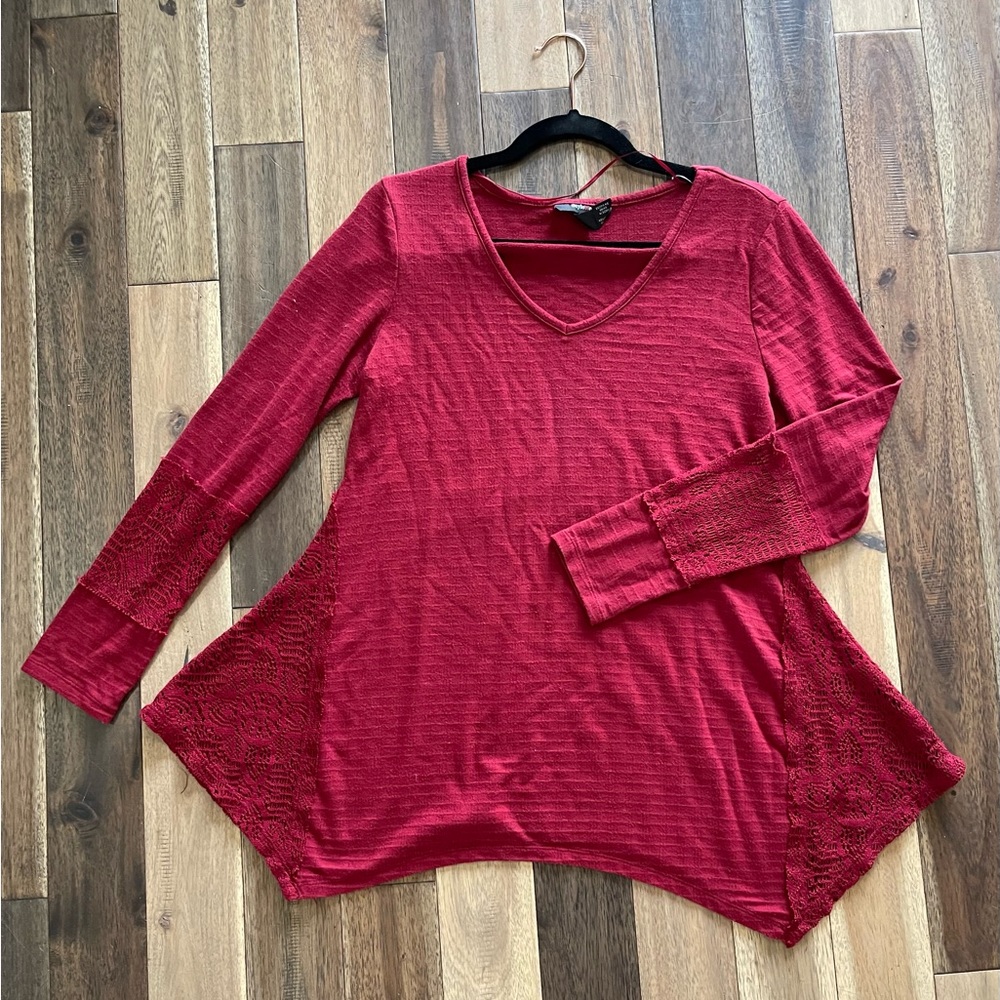 Style & Co Deep Red Tunic Top